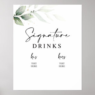 Handtekening Drink groen teken Poster