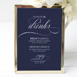 Handtekening Drink legant marineslag blauw bruilof Poster<br><div class="desc">Handtekening Drink legant marineslag blauw bruiloft</div>