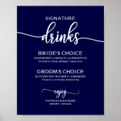 Handtekening Drink legant marineslag blauw bruilof Poster (Voorkant)