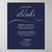 Handtekening Drink legant marineslag blauw bruilof Poster (Voorkant)