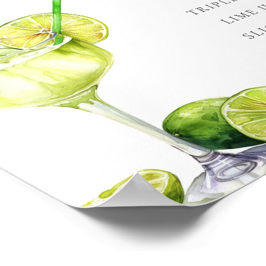 Handtekening Drink Margarita Bruids Fiesta Teken Poster (Hoek)