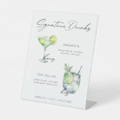 Handtekening Drink minimalistisch zwart wit Reclamebord Met Voetstuk (Voorkant)