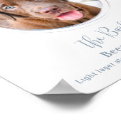 Handtekening Drink Modern Dusty Blue Dog Pet Weddi Poster (Hoek)