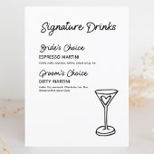 Handtekening Drink modern minimalistisch trouwbord