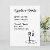 Handtekening Drink modern minimalistisch trouwbord (Staand voorkant)