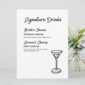 Handtekening Drink modern minimalistisch trouwbord (Staand voorkant)