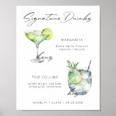 Handtekening Drink Modern Zwart Wit Poster (Voorkant)