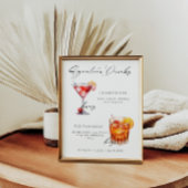 Handtekening Drink Modern Zwart-Wit Poster