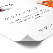 Handtekening Drink Modern Zwart-Wit Poster (Hoek)