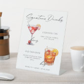 Handtekening Drink Modern Zwart-Wit Poster Reclamebord Met Voetstuk (Insitu)