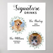 Handtekening Drink Pet Wedding Cocktail Poster (Voorkant)