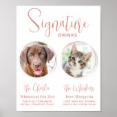 Handtekening Drink Pet Wedding Roos Gold Bar Poster (Voorkant)