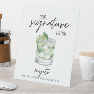Handtekening Drink Reclamebord Met Voetstuk