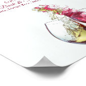 Handtekening Drink Rood en Wijn Dance Wedding Poster (Hoek)