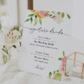 Handtekening Drink Roze Citrus Fruit Sign Reclamebord Met Voetstuk