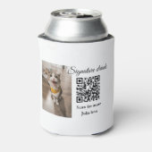 Handtekening drink scan QR-code voeg foto naam toe Blikjeskoeler (Blikje Achterkant)