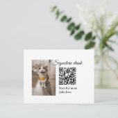 Handtekening drink scan QR-code voeg foto naam toe Briefkaart (Staand voorkant)