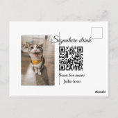 Handtekening drink scan QR-code voeg foto naam toe Briefkaart (Achterkant)