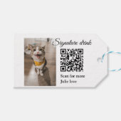 Handtekening drink scan QR-code voeg foto naam toe Cadeaulabel (Voorkant (Horizontaal))