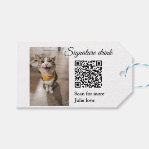 Handtekening drink scan QR-code voeg foto naam toe Cadeaulabel