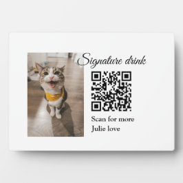 Handtekening drink scan QR-code voeg foto naam toe Fotoplaat