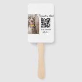 Handtekening drink scan QR-code voeg foto naam toe Handwaaier (Achterkant)