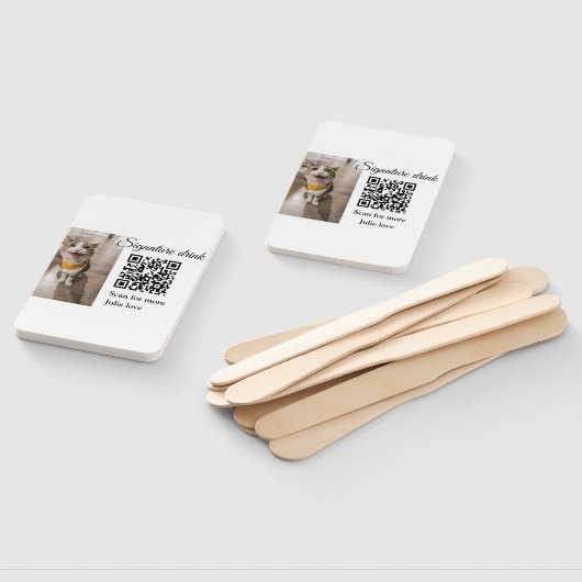 Handtekening drink scan QR-code voeg foto naam toe Handwaaier (Niet-gemonteerd)