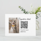 Handtekening drink scan QR-code voeg foto naam toe Kaart (Staand voorkant)