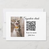 Handtekening drink scan QR-code voeg foto naam toe Kaart (Achterkant)