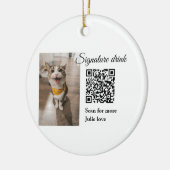 Handtekening drink scan QR-code voeg foto naam toe Keramisch Ornament (Links)