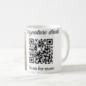 Handtekening drink scan QR-code voeg foto naam toe Koffiemok (Voorkant rechts)