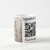 Handtekening drink scan QR-code voeg foto naam toe Koffiemok (Center)