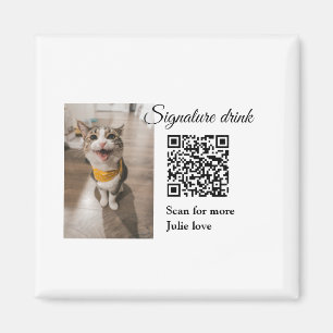 Handtekening drink scan QR-code voeg foto naam toe Magneet