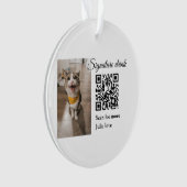 Handtekening drink scan QR-code voeg foto naam toe Ornament (voorkant)