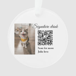 Handtekening drink scan QR-code voeg foto naam toe Ornament