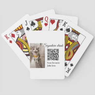 Handtekening drink scan QR-code voeg foto naam toe Pokerkaarten