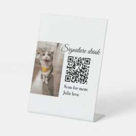 Handtekening drink scan QR-code voeg foto naam toe Reclamebord Met Voetstuk