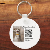 Handtekening drink scan QR-code voeg foto naam toe Sleutelhanger (Voorkant)