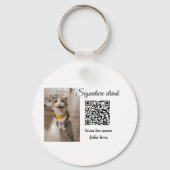 Handtekening drink scan QR-code voeg foto naam toe Sleutelhanger (Achterkant)