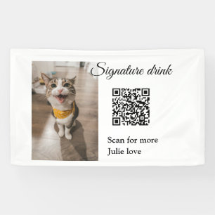 Handtekening drink scan QR-code voeg foto naam toe Spandoek