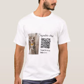 Handtekening drink scan QR-code voeg foto naam toe T-shirt (Voorkant)