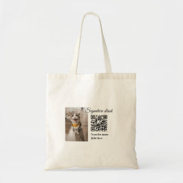Handtekening drink scan QR-code voeg foto naam toe Tote Bag