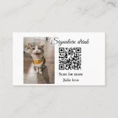 Handtekening drink scan QR-code voeg foto naam toe Visitekaartje (Achterkant)