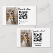 Handtekening drink scan QR-code voeg foto naam toe Visitekaartje (Voorkant / Achterkant)