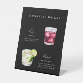 Handtekening Drink trouwcocktails Reclamebord Met Voetstuk (Voorkant)