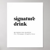 Handtekening Drink van de moderne zwarte typografi Poster (Voorkant)