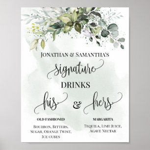 Handtekening Drink Weddenschap Ontvangst Eucalyptu Poster
