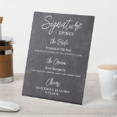 Handtekening Drinken Aangepaste Rustic Wedding Bar Reclamebord Met Voetstuk (Insitu)