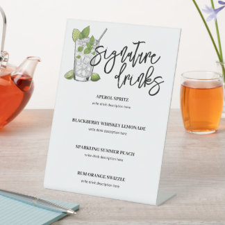 Handtekening Drinken Bar Sign Reclamebord Met Voetstuk