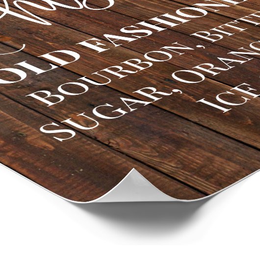 Handtekening Drinken Bieden Ontvangst Rustisch geb Poster (Hoek)